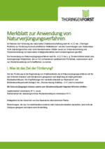 Merkblatt zur Anwendung von Naturverjüngungsverfahren